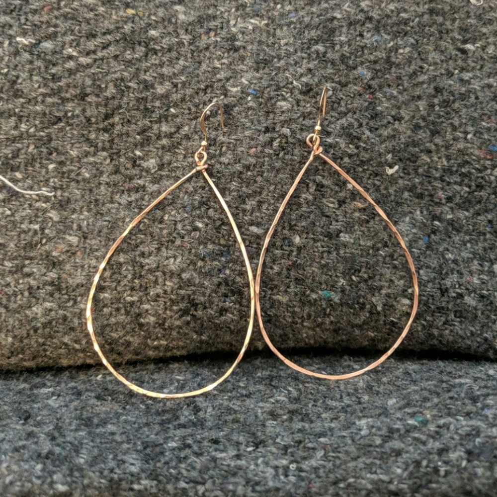 Tear drop hoop earrings